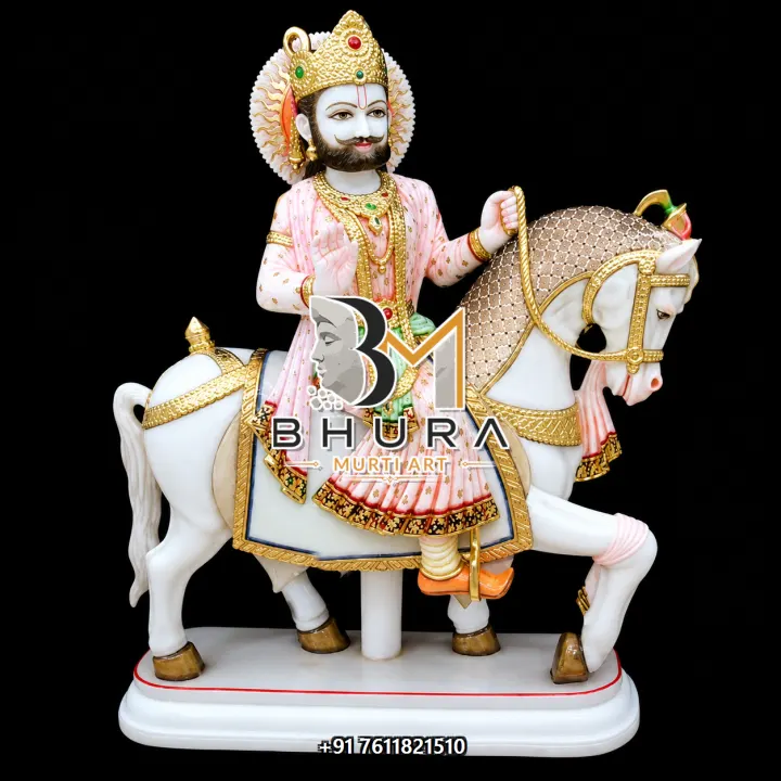Baba Ramdev Pastel Pink Ashirwad Murti handcrafted statue