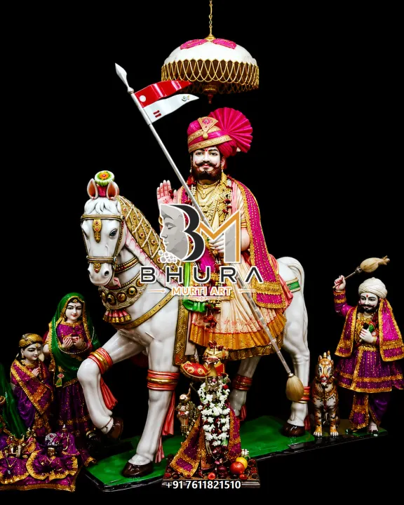 Baba Ramdev Royal Canopy Darbar Murti handcrafted statue