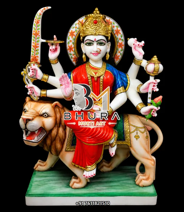 Durga Maa Red Saree Tiger Variant Collection handcrafted statue