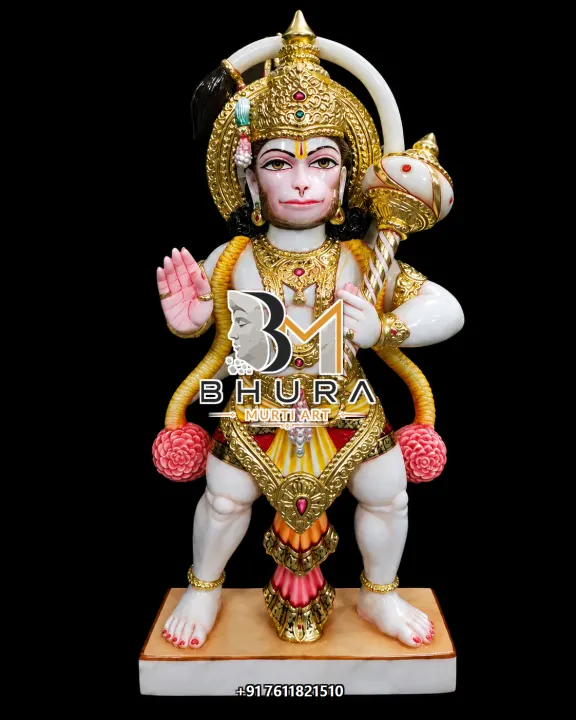 Hanuman Ashirwad Standing Marble Collection handcrafted statue