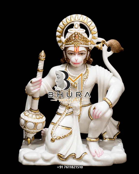 Sitting Hanuman Gada Shoulder Collection handcrafted statue