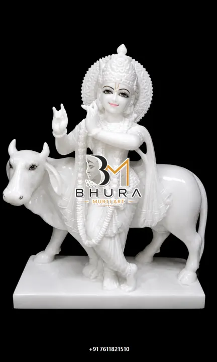 Handcrafted Lord Krishna Marble Statue Collection handcrafted statue