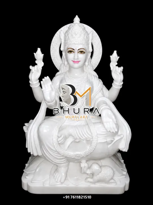Temple-Style Laxmi Devi Marble Statue Collection handcrafted statue