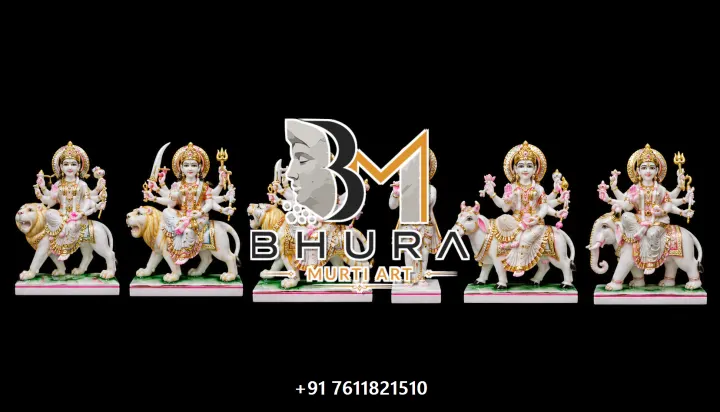 Custom-Made Nine Forms of Durga Statue Collection handcrafted statue