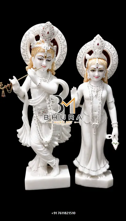 Hand-Carved Radha Krishna Murti Collection handcrafted statue