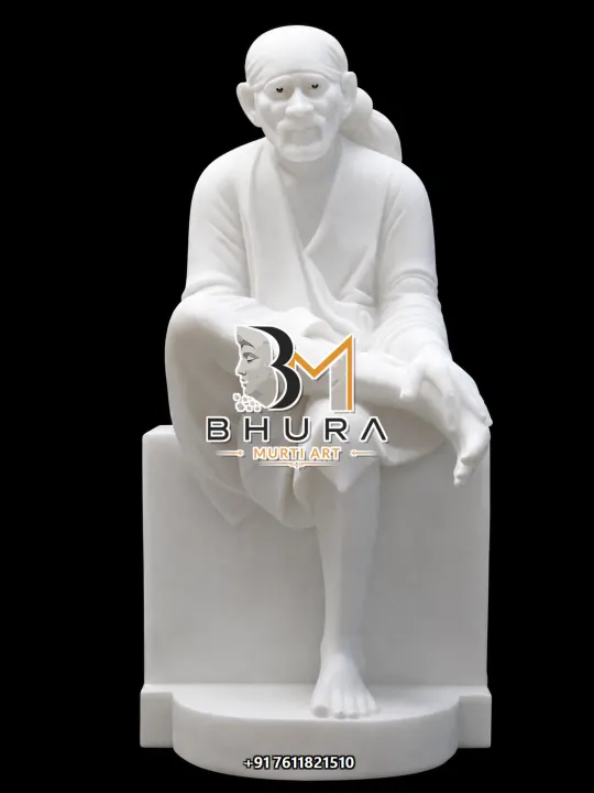 Elegant Sai Baba Marble Sculpture Collection handcrafted statue