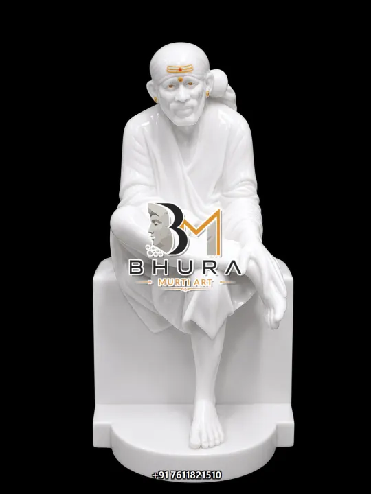 Spiritual Sai Baba Marble Murti Collection handcrafted statue