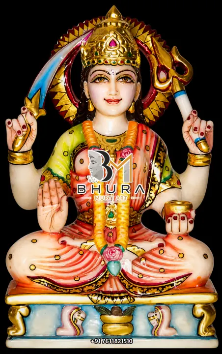 Santoshi Maa Orange Saree Royal Murti handcrafted statue