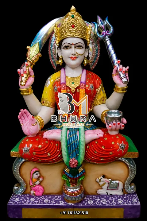 Santoshi Maa Trident Decorative Throne Murti handcrafted statue