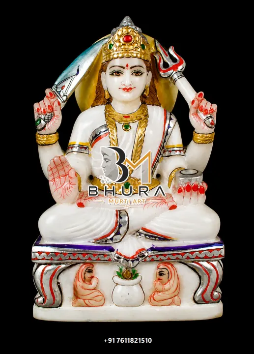 Santoshi Maa Shwet Marble Sacred Base Murti handcrafted statue