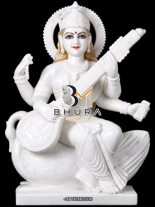 Handcrafted Goddess Saraswati Marble Statue Collection handcrafted statue