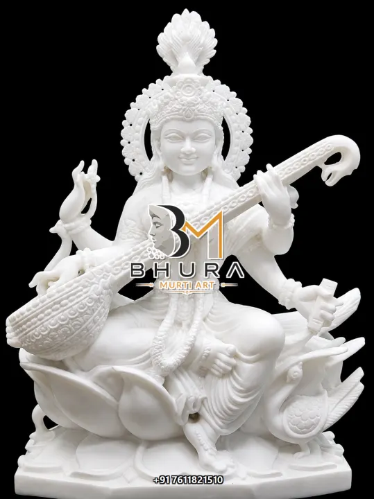 Elegant Goddess Saraswati Marble Statue Collection handcrafted statue