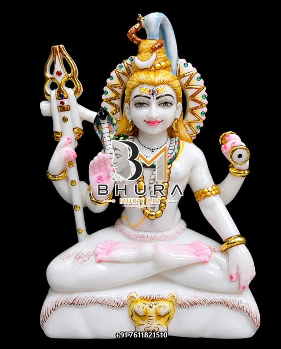 Hand-Carved Shiv Shankar Marble Statue Collection handcrafted statue