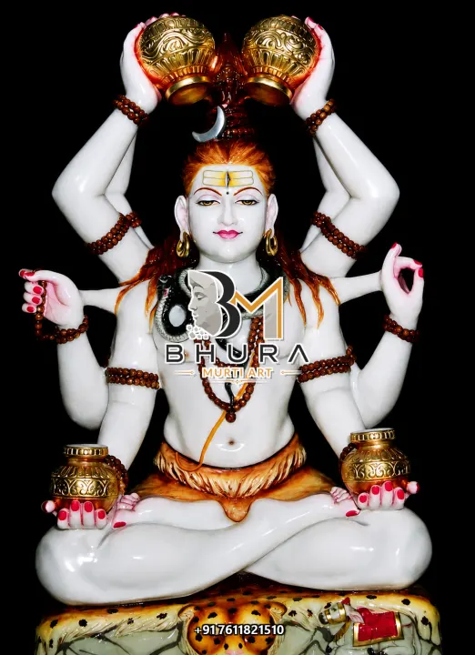 Majestic Shiv Shankar Marble Statue Collection handcrafted statue