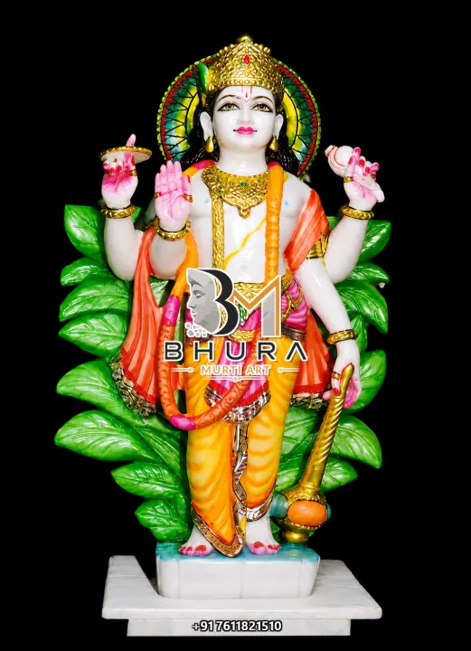 Lord Vishnu Green Leaf Prabhavali Murti