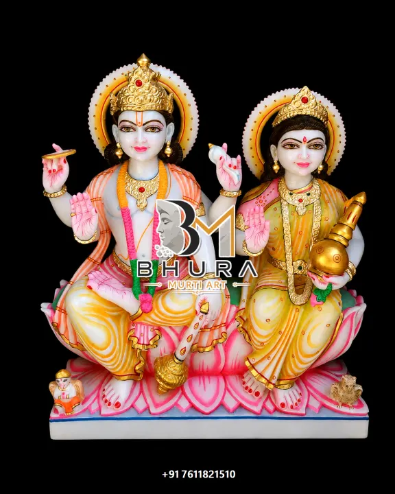 Devotional Vishnu Laxmi Marble Statue Collection handcrafted statue