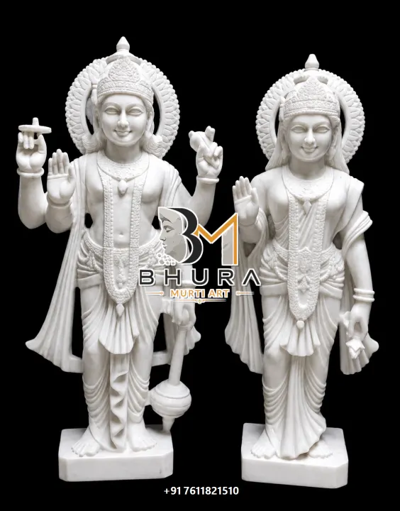 Custom-Made Vishnu Laxmi Marble Statue Collection handcrafted statue