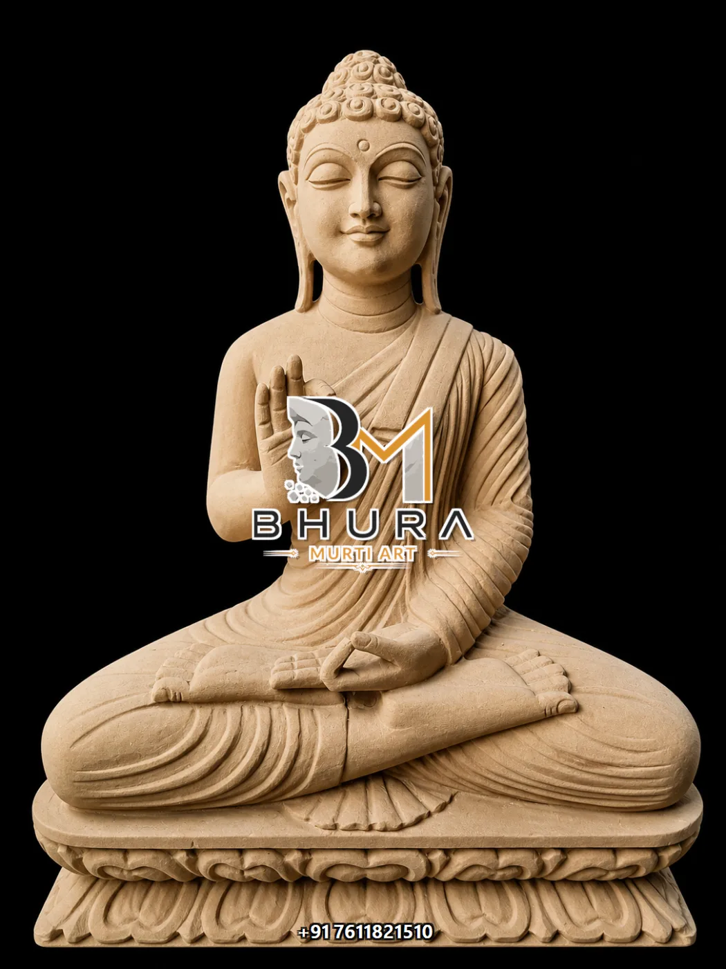 Sandstone Buddha Garden Statue Collection - handcrafted stone design view 3
