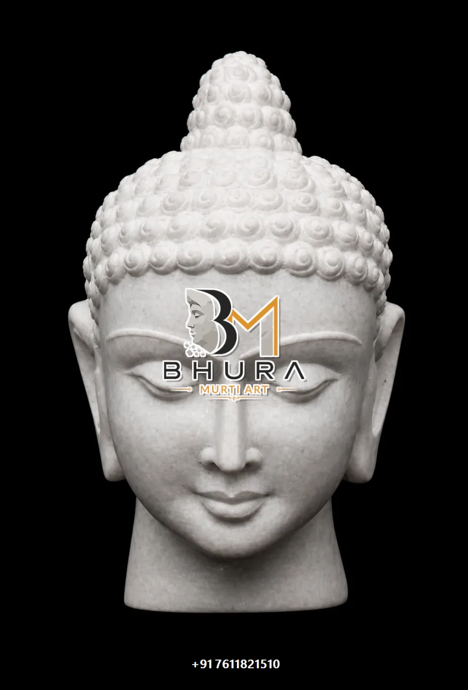White Marble Meditation Buddha Statue Collection - handcrafted stone design view 4