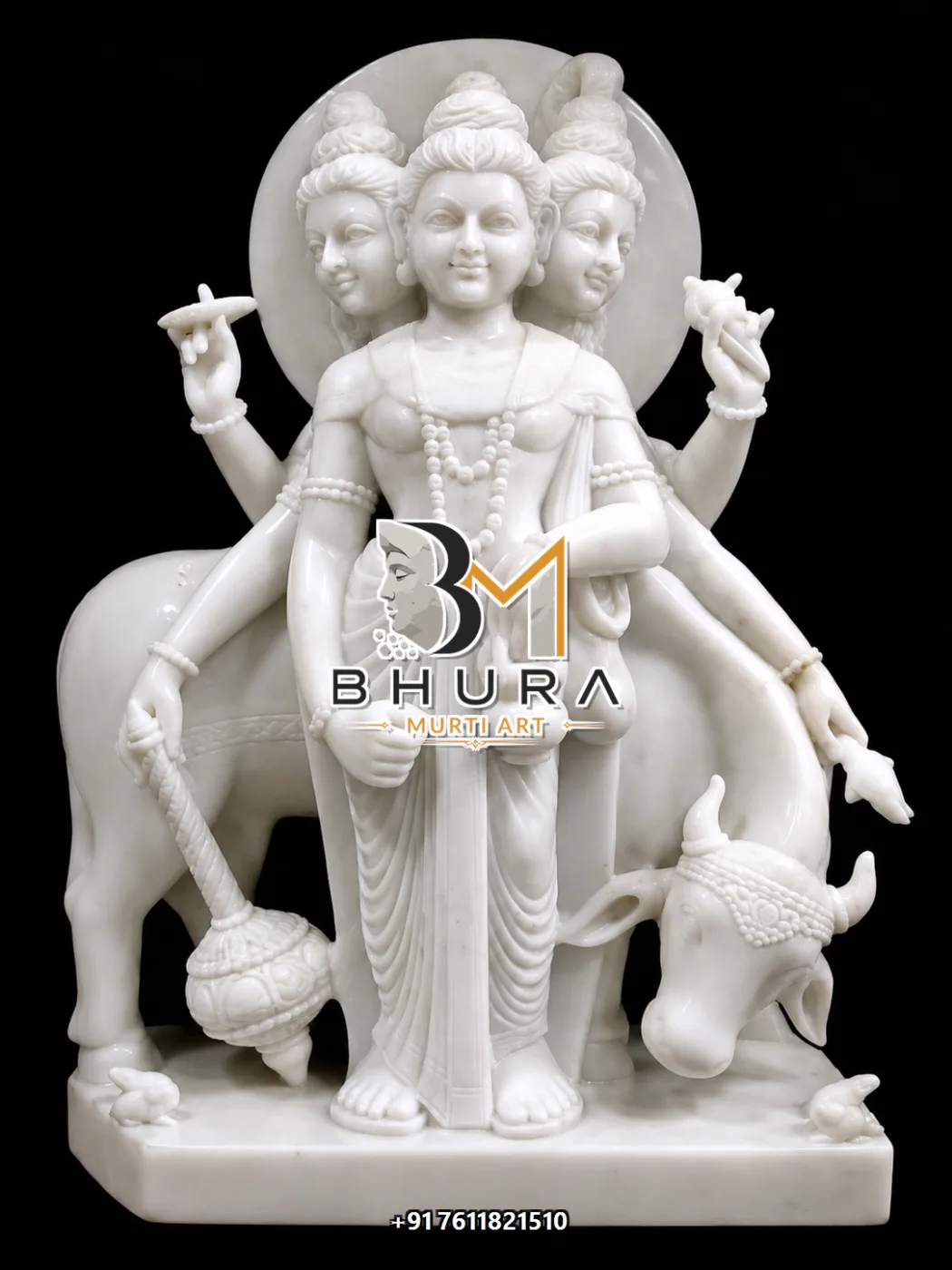 Dattatreya Shwet Makrana Cow Vahan Collection - design variant 3