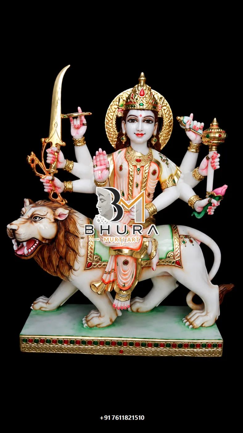 Durga Maa Pink Saree Lion Variant Collection - design variant 5
