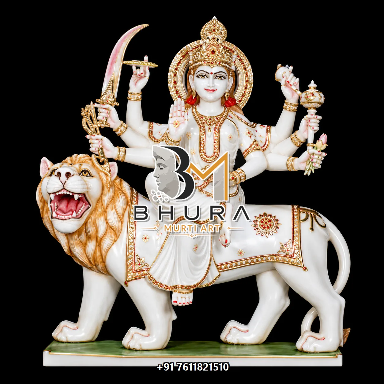 Durga Maa Shwet Gold Lion Variant Collection - design variant 3