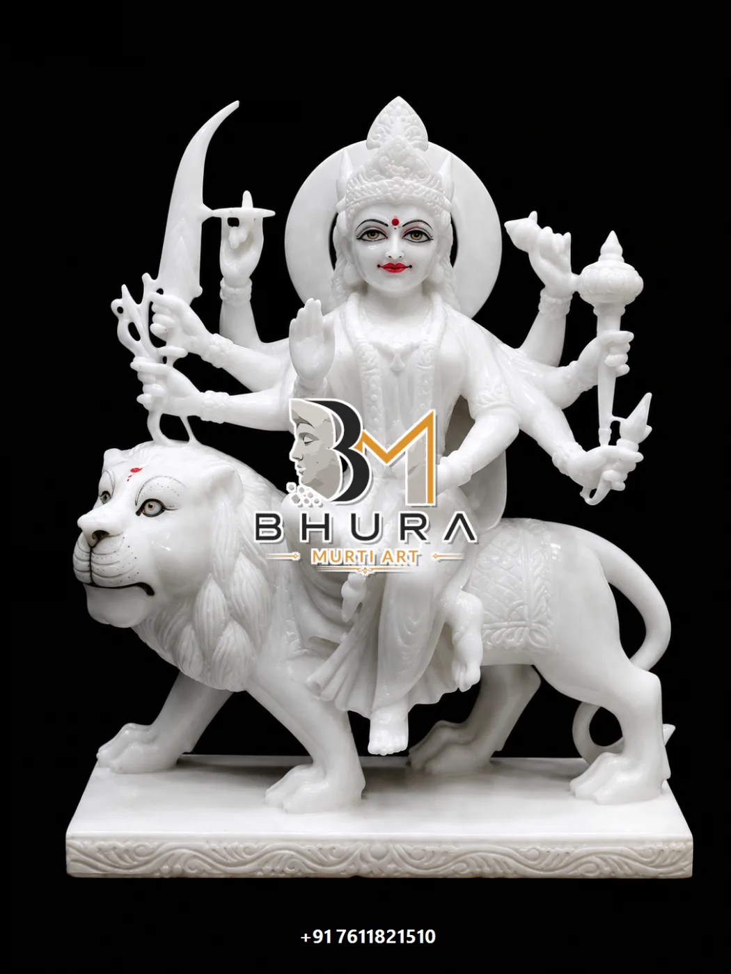 Durga Maa Red Gold Lion Variant Collection - design variant 4