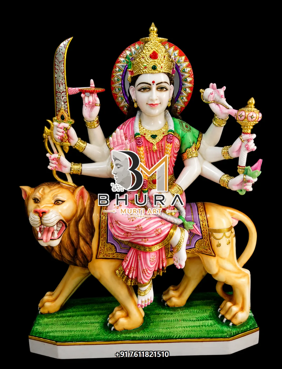 Durga Maa White Marble Lion Variant Collection - design variant 4