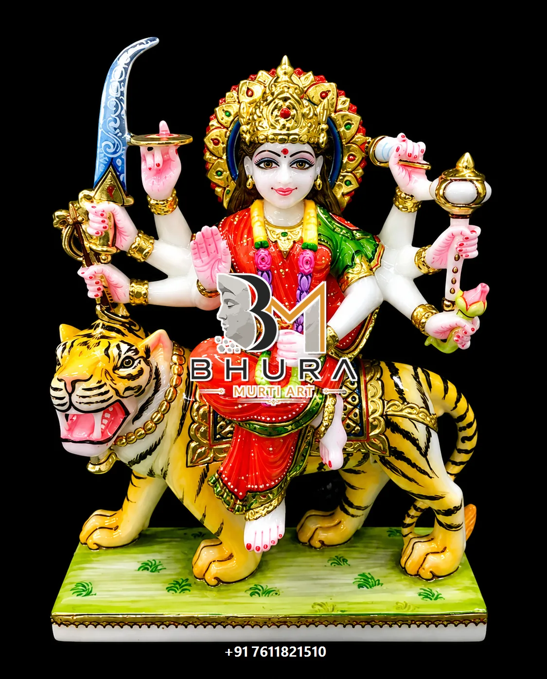 Durga Maa Red Saree Tiger Variant Collection - design variant 4