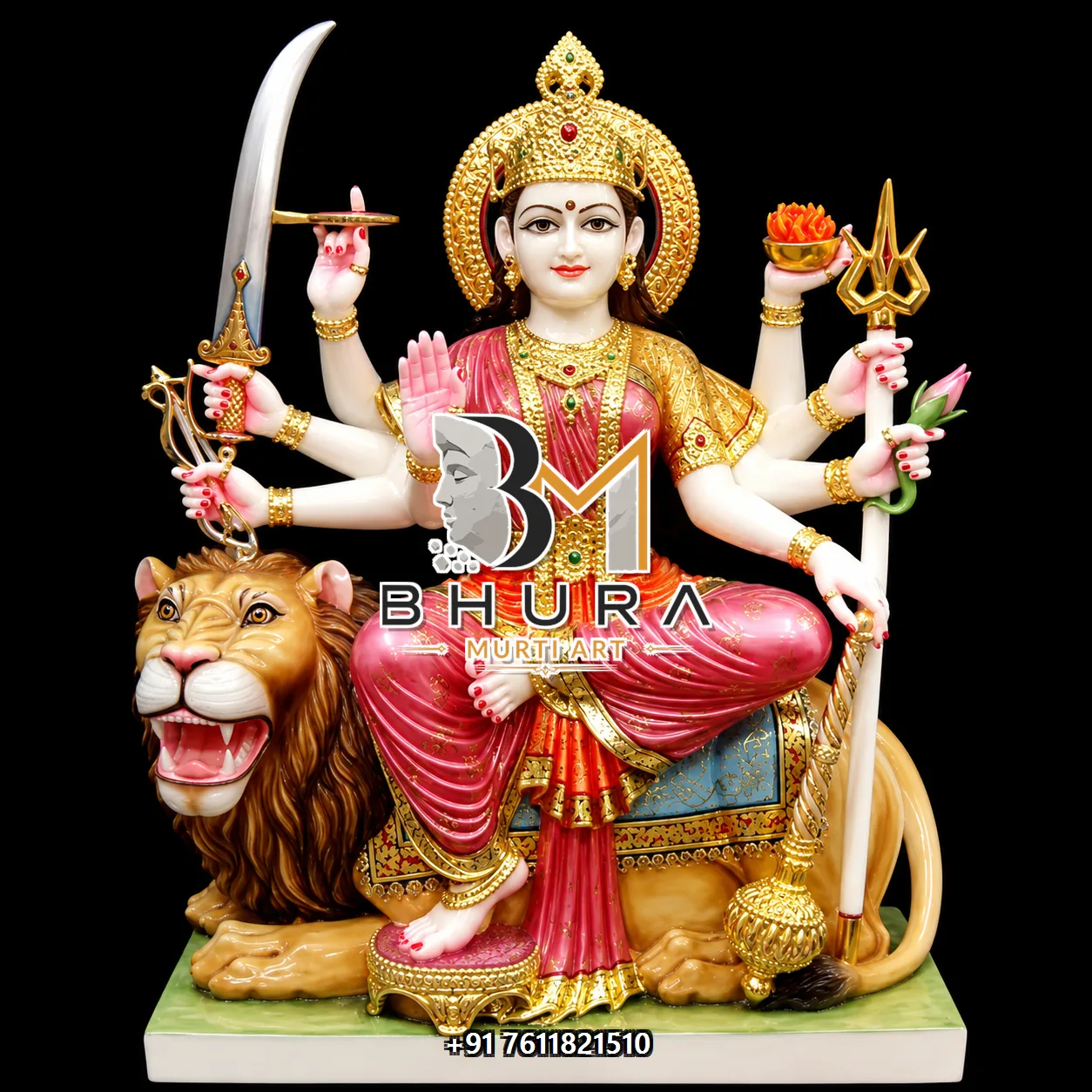 Durga Maa Red Saree Tiger Variant Collection - design variant 5