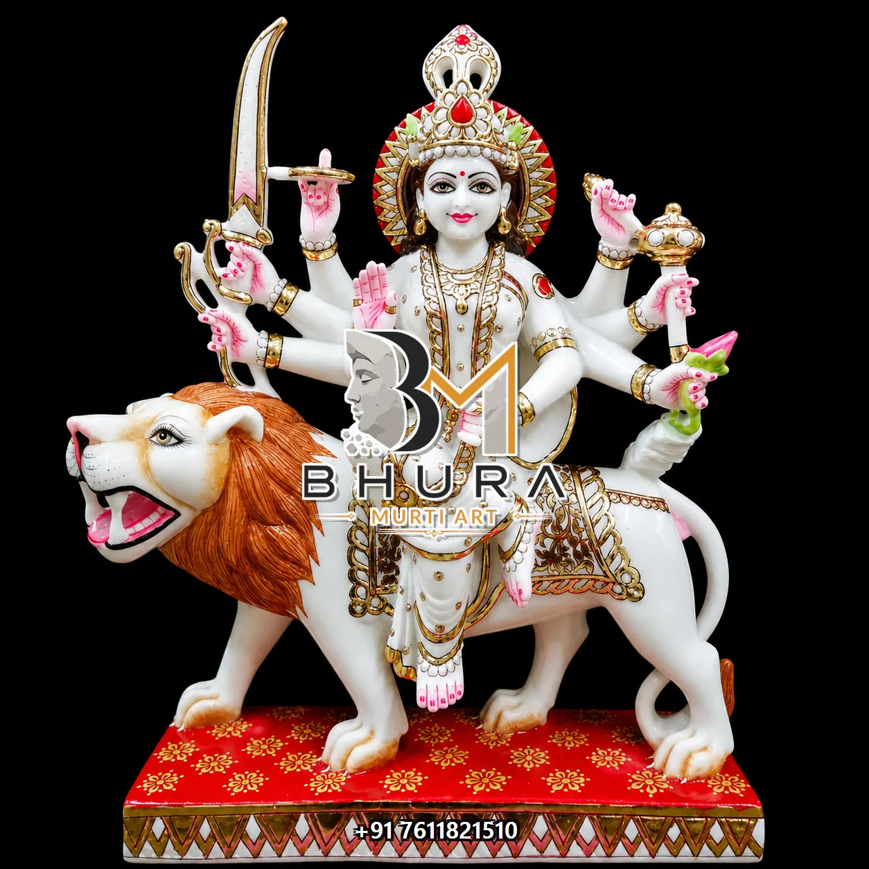 Durga Maa Pink Gold Lion Variant Collection - design variant 5