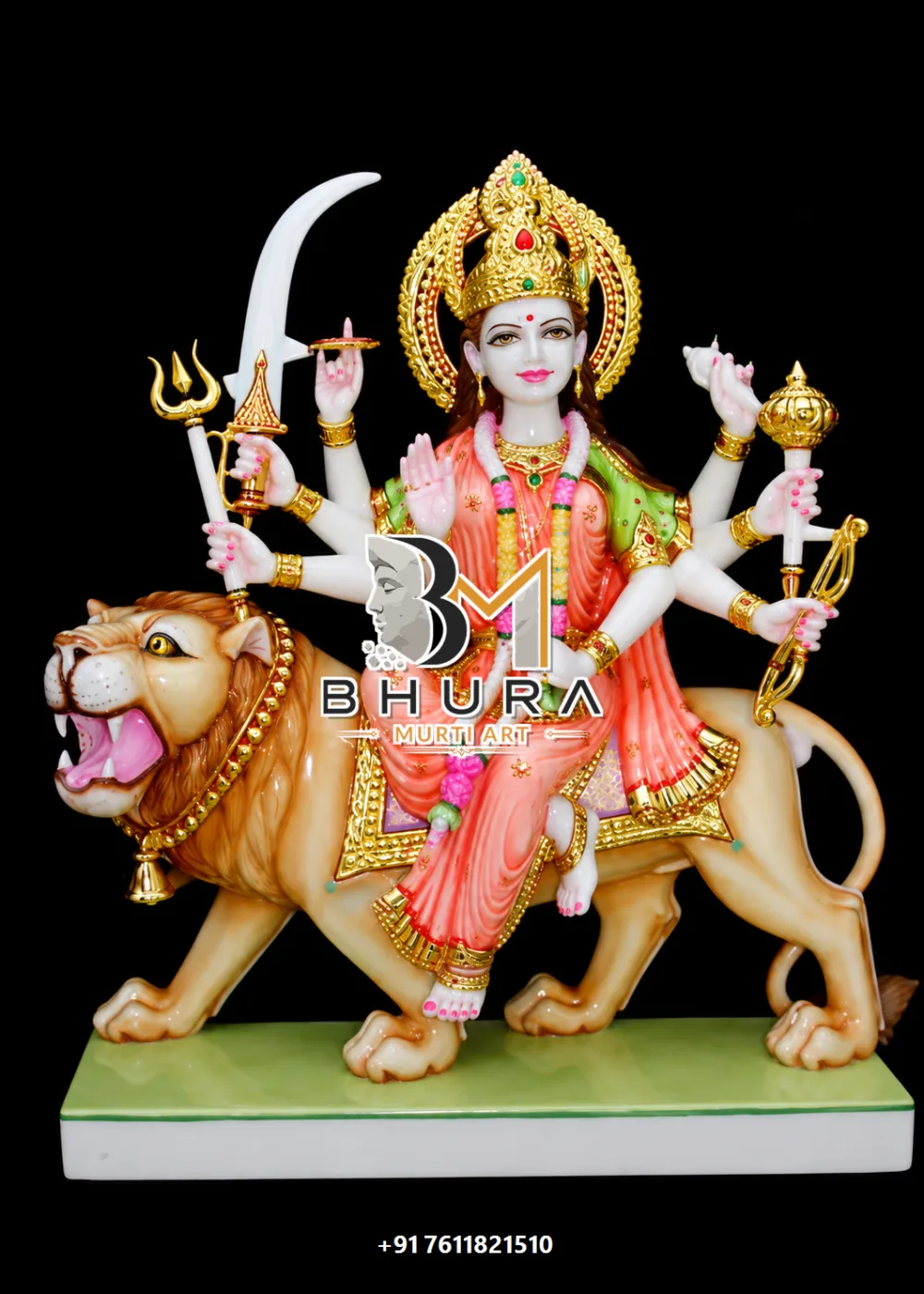 Durga Maa White Red Lion Variant Collection - design variant 2