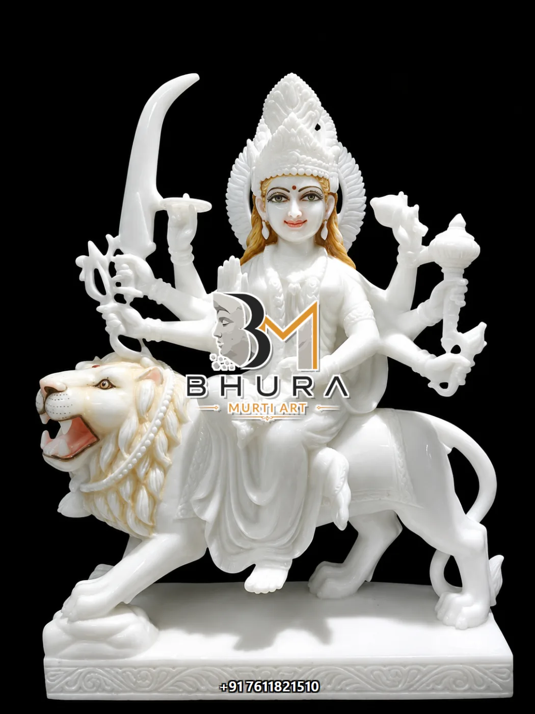 Durga Maa White Red Lion Variant Collection - design variant 3