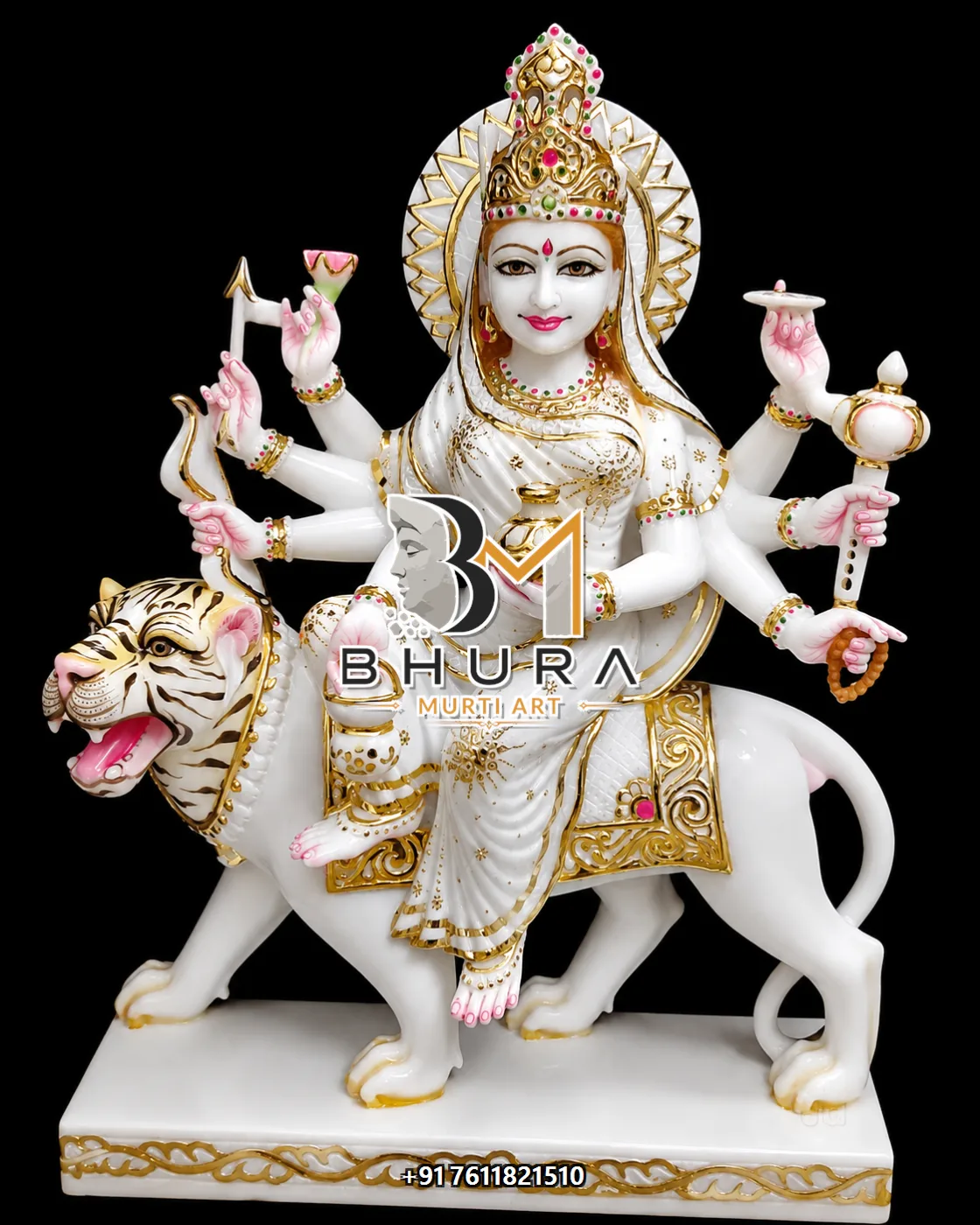 Durga Maa White Red Lion Variant Collection - design variant 4