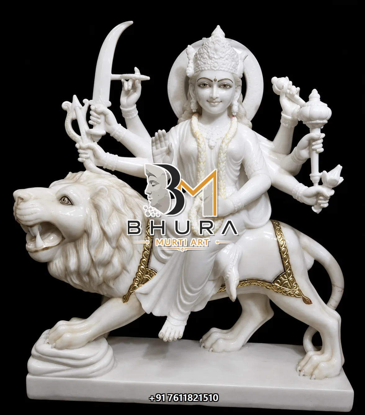 Durga Maa White Red Lion Variant Collection - design variant 5