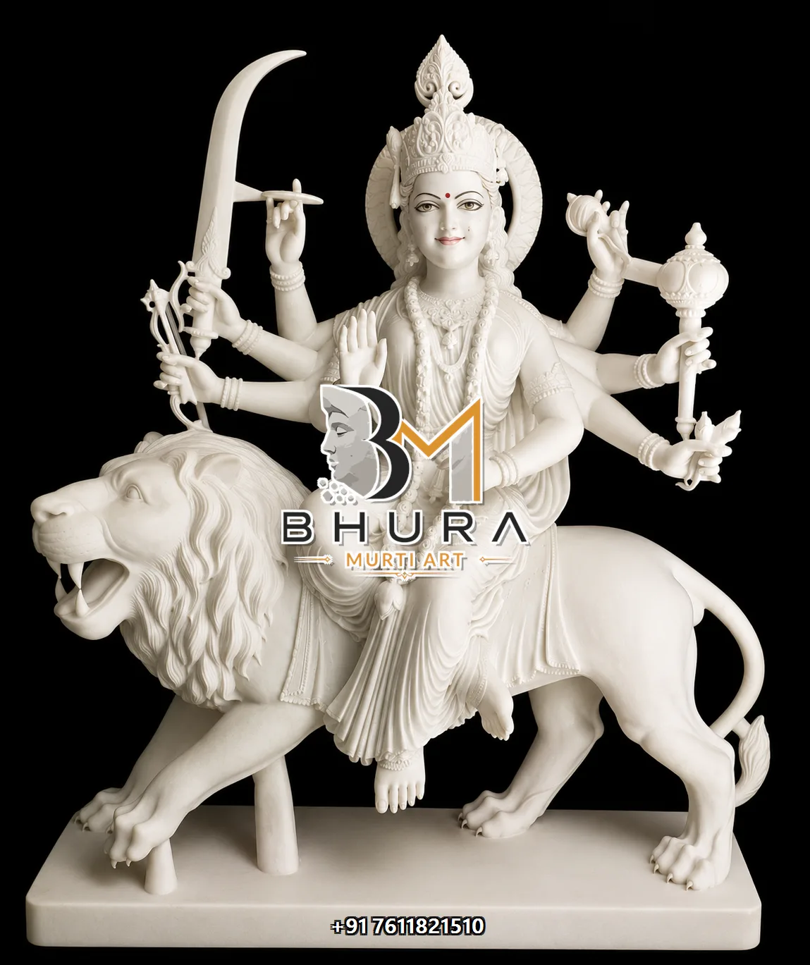Durga Maa Ivory Gold Lion Variant Collection - design variant 4