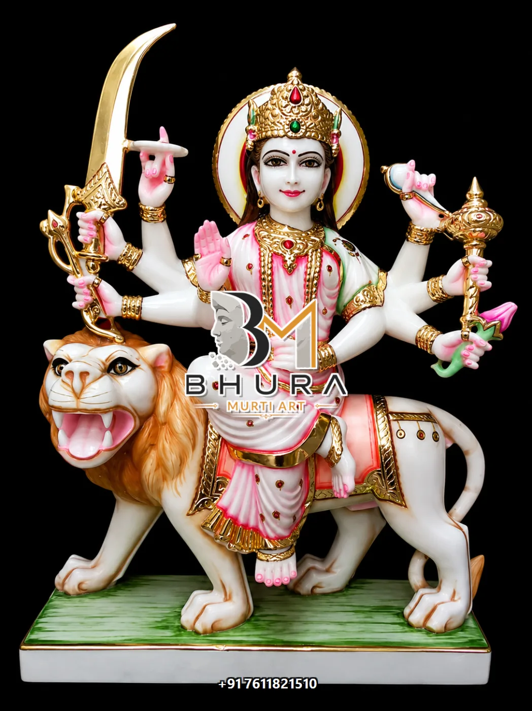 Durga Maa White Gold Royal Collection - design variant 2