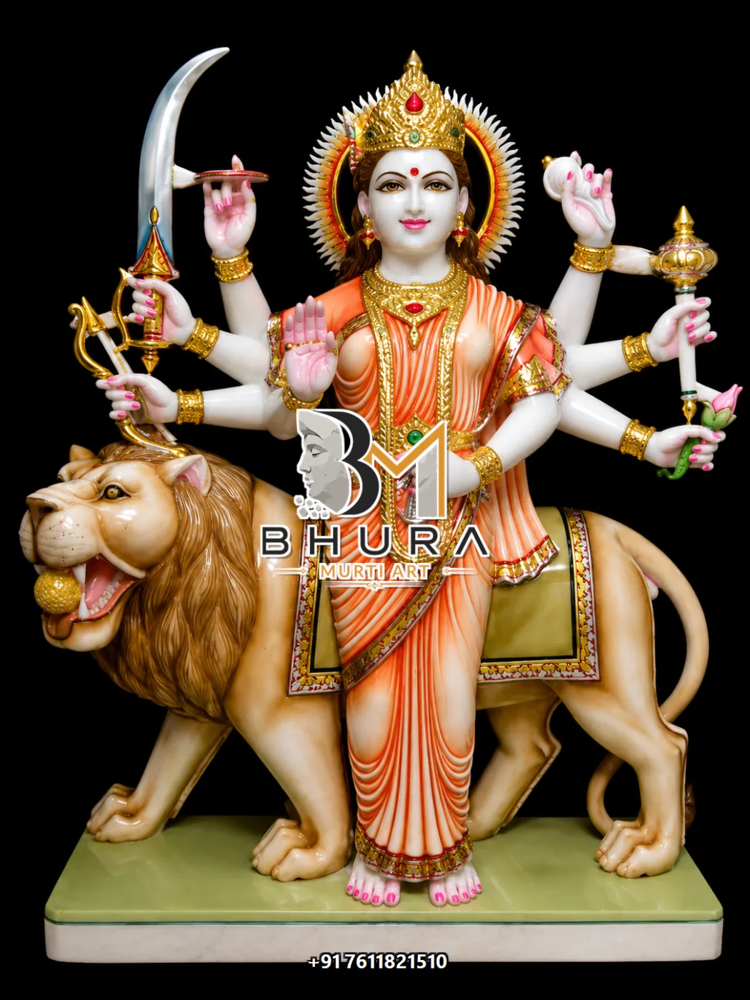 Durga Maa White Gold Royal Collection - design variant 3