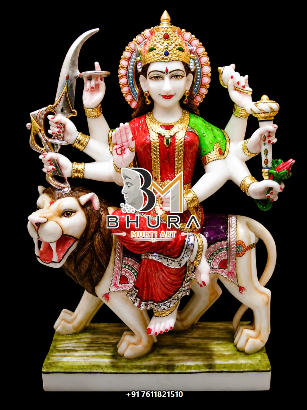 Durga Maa Pink Saree Marble Collection - design variant 2
