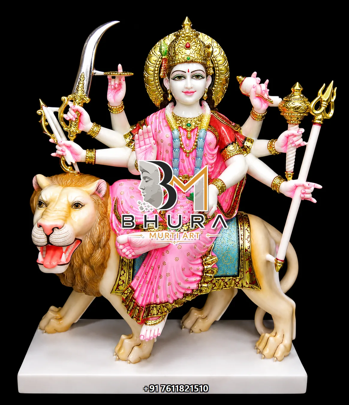 Durga Maa Divine White Lion Collection - design variant 3