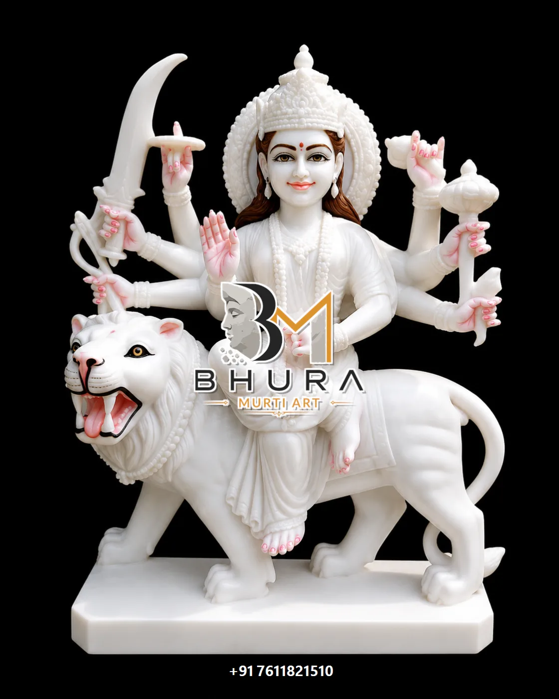 Durga Maa Hand-Carved Marble Collection - design variant 4