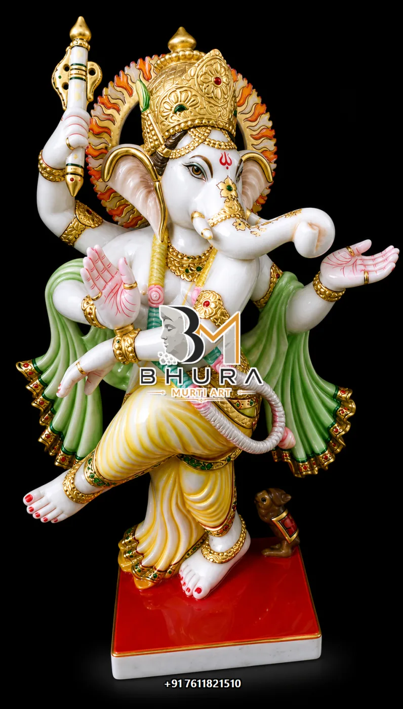 White Marble Ganesha Standing and Dancing Collection - design variant 2