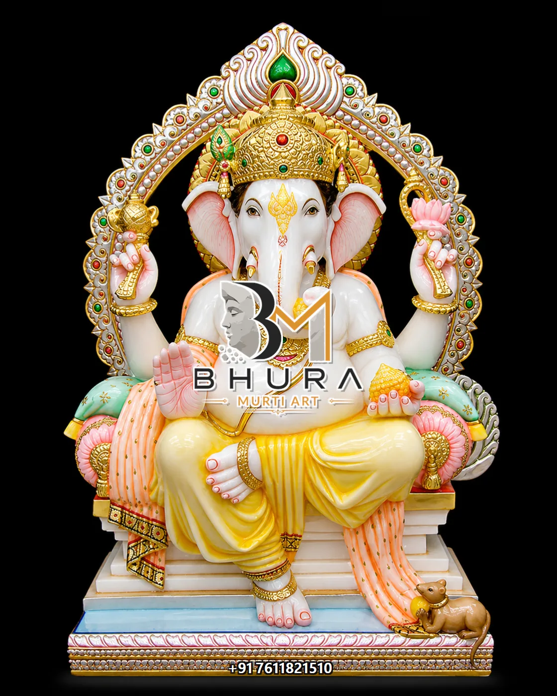 White Gold Ganesha Crown Variant Collection - design variant 4