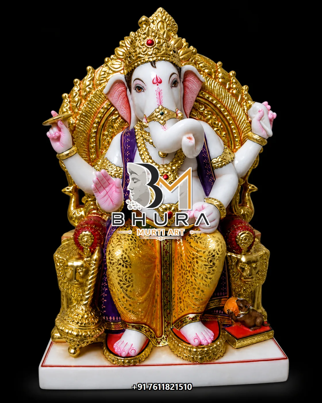 Pastel Gold White Marble Ganesha Collection - design variant 2