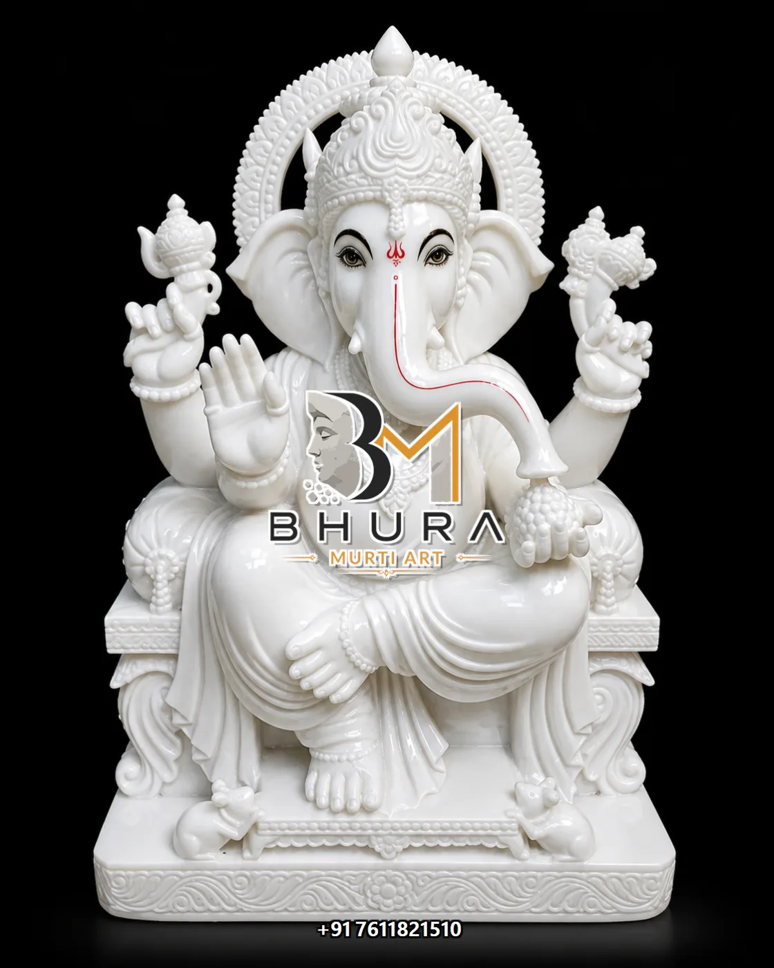 Pastel Gold White Marble Ganesha Collection - design variant 4