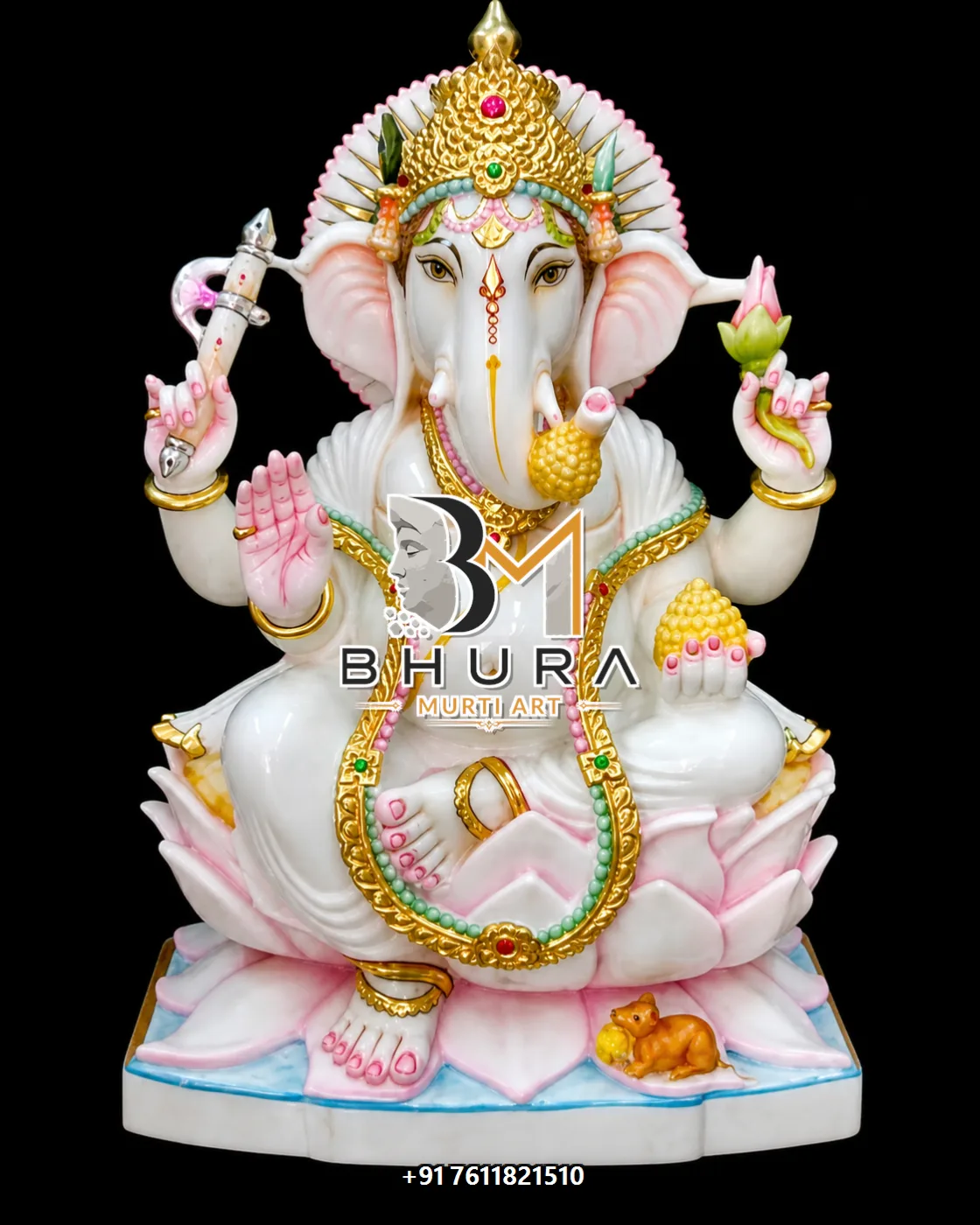 Pastel Gold White Marble Ganesha Collection - design variant 5