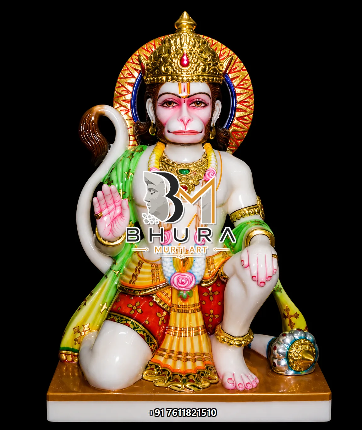 Sitting Hanuman Orange Gold Variant Collection - design variant 4