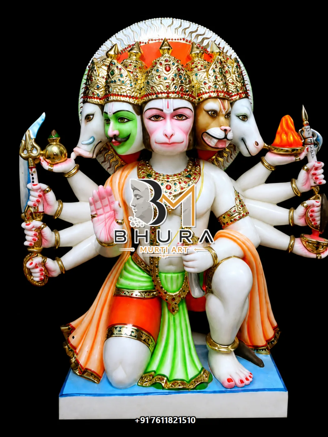 Panchmukhi Hanuman Sitting Multicolour Collection - design variant 2
