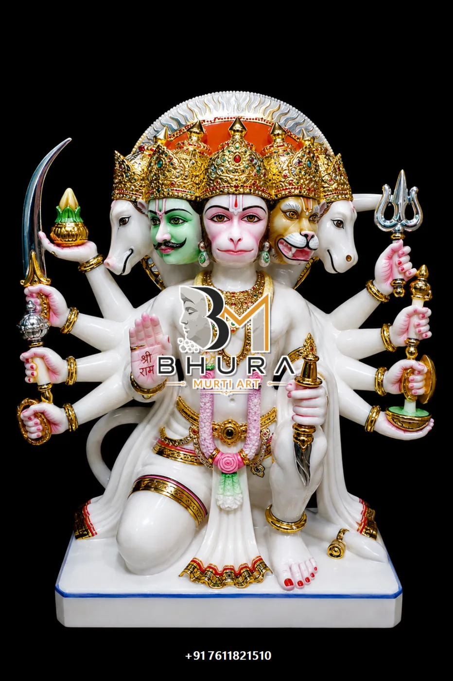 Panchmukhi Hanuman Sitting Multicolour Collection - design variant 3