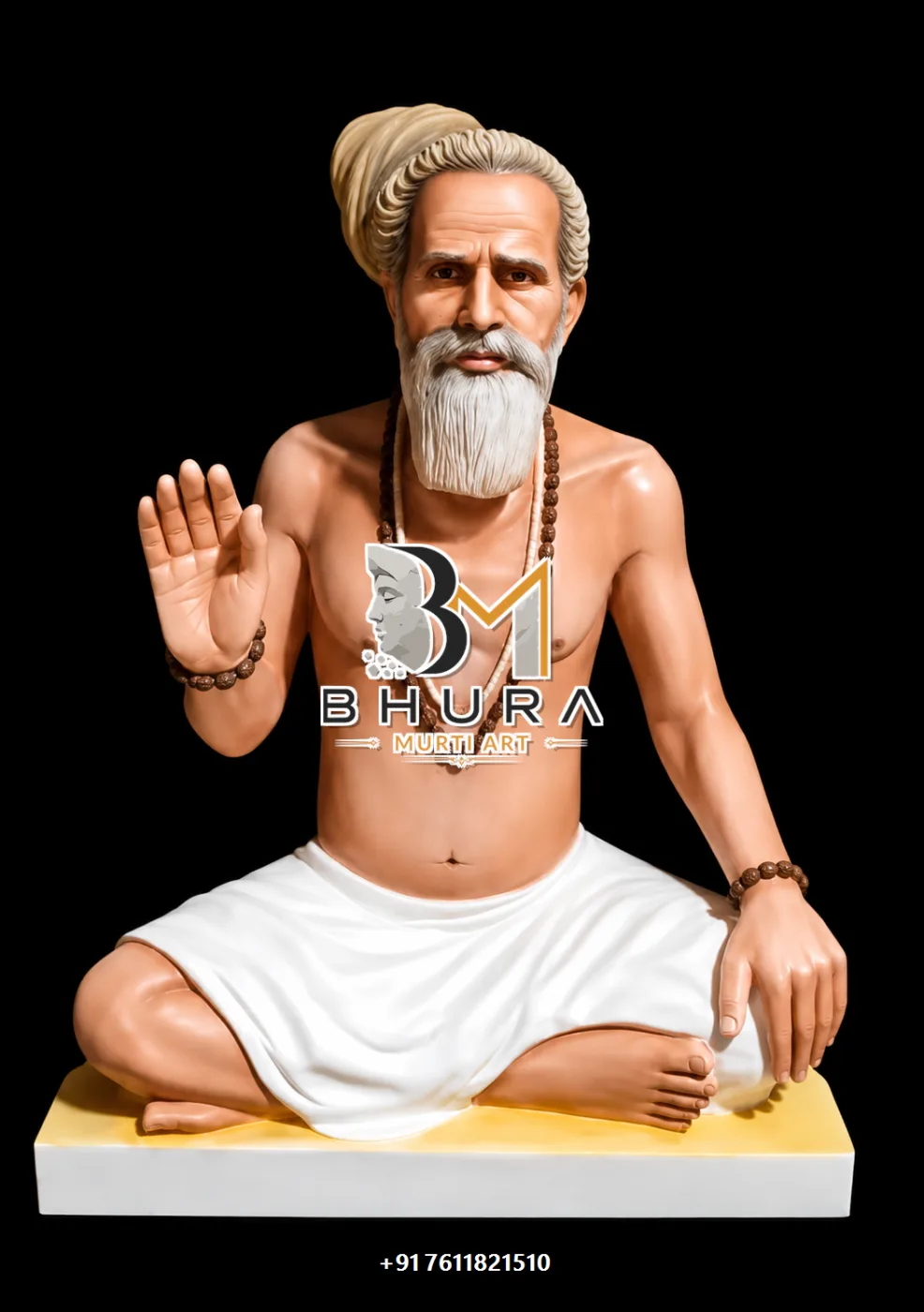 Traditional Guru Meditation Statue Collection - handcrafted design variant 2